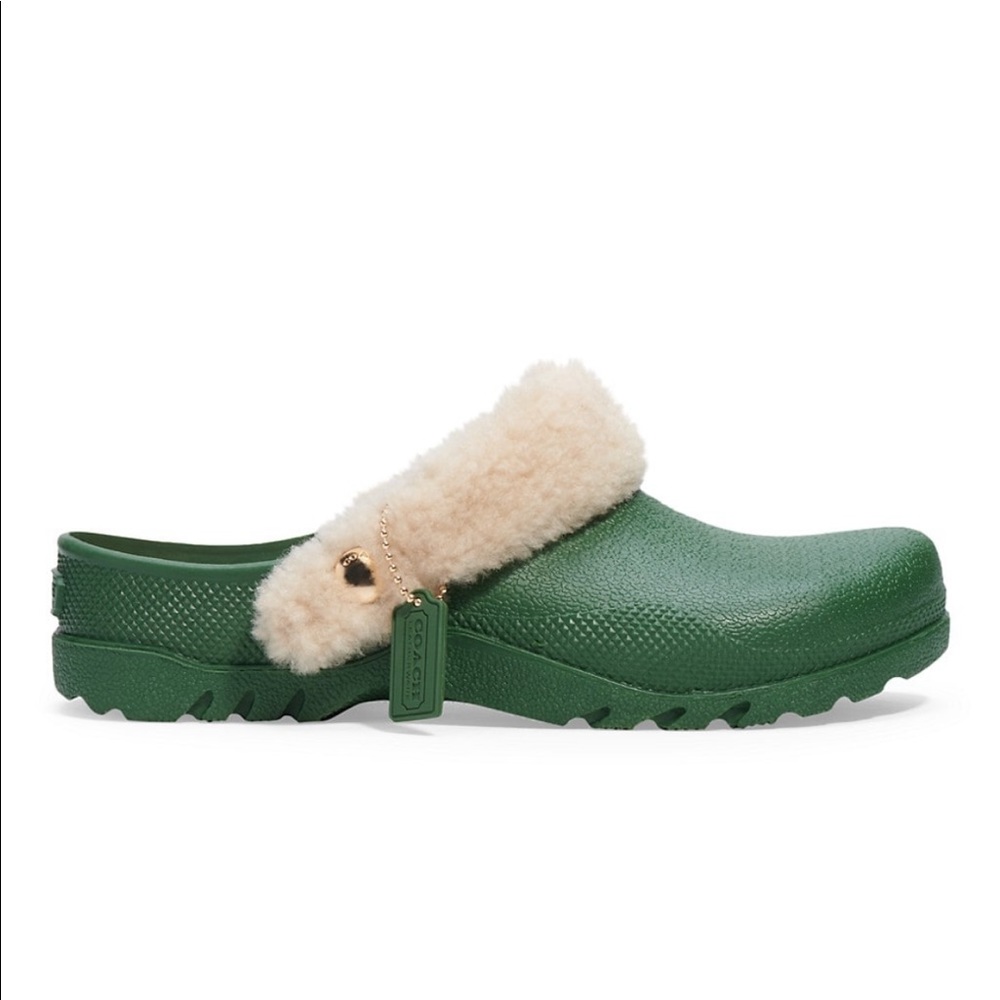 Coach Lola Shearling Rubber Mules (Crocs)